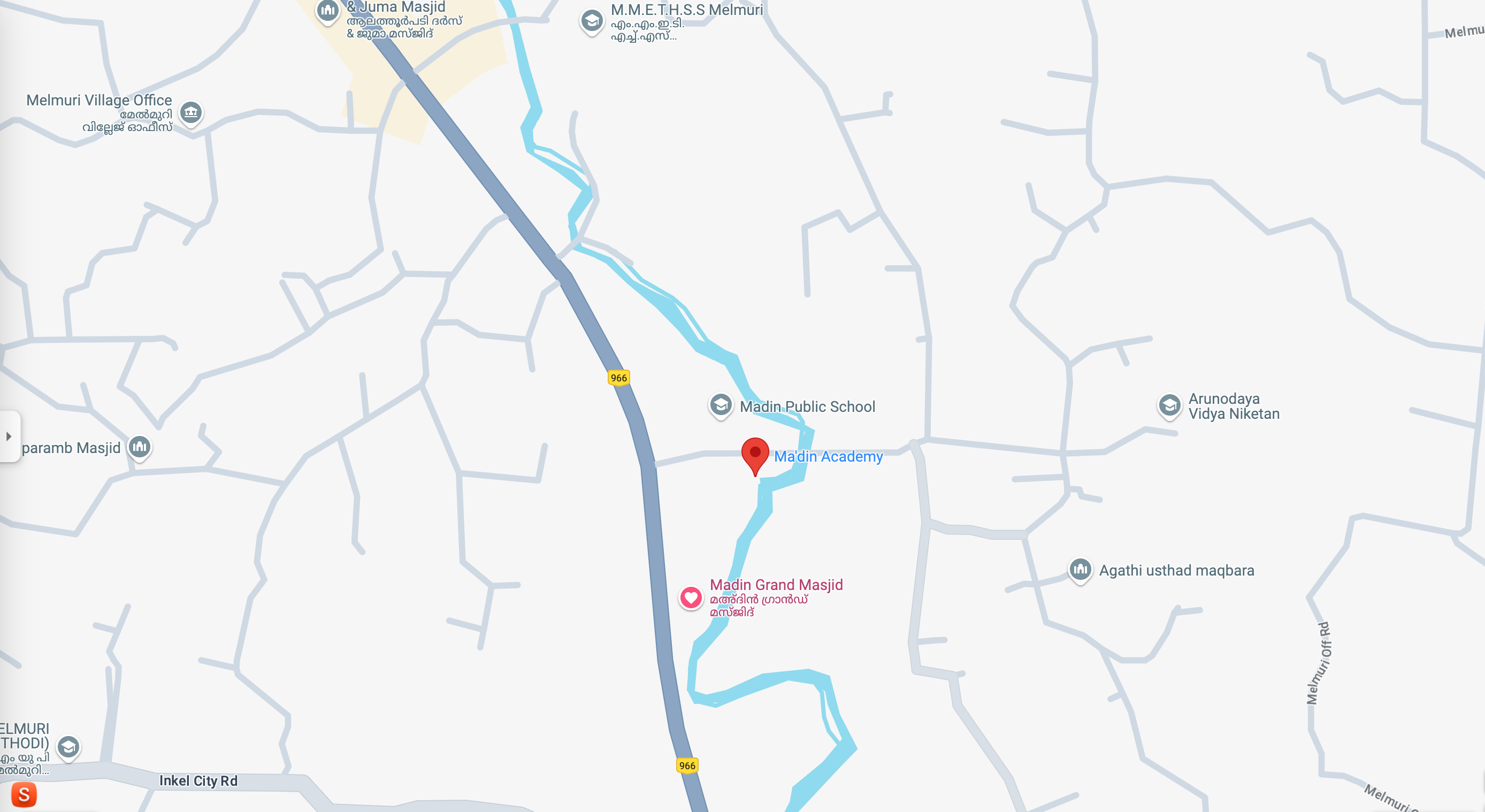 Location map of Madin Academy